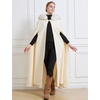 image:imageBEAUTELICATE Wedding Cape Hooded Cloak for Bride Winter Wool Cape Fur Hood with Fur TrimIvory  55