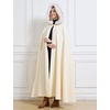 image:imageBEAUTELICATE Wedding Cape Hooded Cloak for Bride Winter Wool Cape Fur Hood with Fur TrimIvory  55