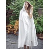 image:imageBEAUTELICATE White Bridal Cape with Hood Floral Print Wedding Cape Hook ClosureOff White 55