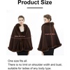 image:imageBEAUTELICATE Women Faux Fur Shawl Bridal Cape Wedding Faux Lambs Wool ShrugBrown