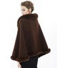 image:imageBEAUTELICATE Women Faux Fur Shawl Bridal Cape Wedding Faux Lambs Wool ShrugBrown