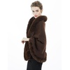 image:imageBEAUTELICATE Women Faux Fur Shawl Bridal Cape Wedding Faux Lambs Wool ShrugBrown
