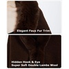 image:imageBEAUTELICATE Women Faux Fur Shawl Bridal Cape Wedding Faux Lambs Wool ShrugBrown