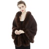 image:imageBEAUTELICATE Women Faux Fur Shawl Bridal Cape Wedding Faux Lambs Wool ShrugBrown