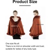 image:imageBEAUTELICATE Women Faux Fur Shawl Bridal Cape Wedding Faux Lambs Wool ShrugCamel