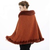 image:imageBEAUTELICATE Women Faux Fur Shawl Bridal Cape Wedding Faux Lambs Wool ShrugCamel