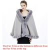 image:imageBEAUTELICATE Women Faux Fur Shawl Bridal Cape Wedding Faux Lambs Wool ShrugGray