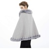 image:imageBEAUTELICATE Women Faux Fur Shawl Bridal Cape Wedding Faux Lambs Wool ShrugGray