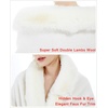 image:imageBEAUTELICATE Women Faux Fur Shawl Bridal Cape Wedding Faux Lambs Wool ShrugIvory