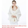 image:imageBEAUTELICATE Women Faux Fur Shawl Bridal Cape Wedding Faux Lambs Wool ShrugIvory