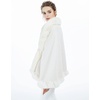 image:imageBEAUTELICATE Women Faux Fur Shawl Bridal Cape Wedding Faux Lambs Wool ShrugIvory