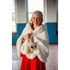 image:imageBEAUTELICATE Women Faux Fur Shawl Bridal Cape Wedding Faux Lambs Wool ShrugIvory