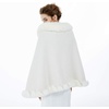 image:imageBEAUTELICATE Women Faux Fur Shawl Bridal Cape Wedding Faux Lambs Wool ShrugIvory