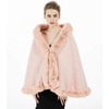 image:imageBEAUTELICATE Women Faux Fur Shawl Bridal Cape Wedding Faux Lambs Wool ShrugPink