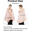 image:imageBEAUTELICATE Women Faux Fur Shawl Bridal Cape Wedding Faux Lambs Wool ShrugPink