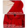 image:imageBEAUTELICATE Women Faux Fur Shawl Bridal Cape Wedding Faux Lambs Wool ShrugRed