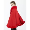 image:imageBEAUTELICATE Women Faux Fur Shawl Bridal Cape Wedding Faux Lambs Wool ShrugRed