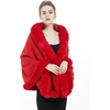 image:imageBEAUTELICATE Women Faux Fur Shawl Bridal Cape Wedding Faux Lambs Wool ShrugRed