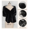 image:imageBEAUTELICATE Women Faux Fur Shawl Cover Up Stole Shrug Winter Bridal Wedding WrapBlack
