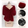 image:imageBEAUTELICATE Women Faux Fur Shawl Cover Up Stole Shrug Winter Bridal Wedding WrapBurgundy