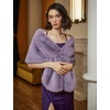 image:imageBEAUTELICATE Women Faux Fur Shawl Cover Up Stole Shrug Winter Bridal Wedding WrapLilac