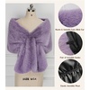 image:imageBEAUTELICATE Women Faux Fur Shawl Cover Up Stole Shrug Winter Bridal Wedding WrapLilac