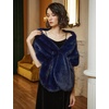 image:imageBEAUTELICATE Women Faux Fur Shawl Cover Up Stole Shrug Winter Bridal Wedding WrapNavy Blue