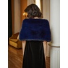 image:imageBEAUTELICATE Women Faux Fur Shawl Cover Up Stole Shrug Winter Bridal Wedding WrapNavy Blue