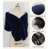image:imageBEAUTELICATE Women Faux Fur Shawl Cover Up Stole Shrug Winter Bridal Wedding WrapNavy Blue