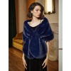 image:imageBEAUTELICATE Women Faux Fur Shawl Cover Up Stole Shrug Winter Bridal Wedding WrapNavy Blue