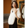 image:imageBEAUTELICATE Women Faux Fur Shawl Cover Up Stole Shrug Winter Bridal Wedding WrapWhite
