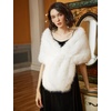 image:imageBEAUTELICATE Women Faux Fur Shawl Cover Up Stole Shrug Winter Bridal Wedding WrapWhite