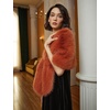 image:imageBEAUTELICATE Women Faux Fur Shawl Cover Up Stole Shrug Winter Bridal Wedding WrapWindsor Brown