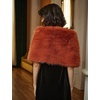 image:imageBEAUTELICATE Women Faux Fur Shawl Cover Up Stole Shrug Winter Bridal Wedding WrapWindsor Brown
