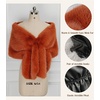 image:imageBEAUTELICATE Women Faux Fur Shawl Cover Up Stole Shrug Winter Bridal Wedding WrapWindsor Brown