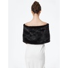 image:imageBEAUTELICATE Women Faux Fur Shawl Shrug Bridal Stole Wrap for Winter Wedding PartyBlack