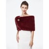 image:imageBEAUTELICATE Women Faux Fur Shawl Shrug Bridal Stole Wrap for Winter Wedding PartyBurgundy