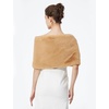 image:imageBEAUTELICATE Women Faux Fur Shawl Shrug Bridal Stole Wrap for Winter Wedding PartyCamel