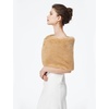 image:imageBEAUTELICATE Women Faux Fur Shawl Shrug Bridal Stole Wrap for Winter Wedding PartyCamel
