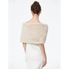 image:imageBEAUTELICATE Women Faux Fur Shawl Shrug Bridal Stole Wrap for Winter Wedding PartyChampagne