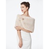 image:imageBEAUTELICATE Women Faux Fur Shawl Shrug Bridal Stole Wrap for Winter Wedding PartyChampagne