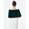 image:imageBEAUTELICATE Women Faux Fur Shawl Shrug Bridal Stole Wrap for Winter Wedding PartyDark Green