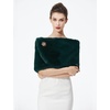 image:imageBEAUTELICATE Women Faux Fur Shawl Shrug Bridal Stole Wrap for Winter Wedding PartyDark Green