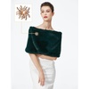 image:imageBEAUTELICATE Women Faux Fur Shawl Shrug Bridal Stole Wrap for Winter Wedding PartyDark Green