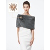 image:imageBEAUTELICATE Women Faux Fur Shawl Shrug Bridal Stole Wrap for Winter Wedding PartyDark Grey