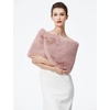 image:imageBEAUTELICATE Women Faux Fur Shawl Shrug Bridal Stole Wrap for Winter Wedding PartyDusty Rose
