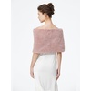 image:imageBEAUTELICATE Women Faux Fur Shawl Shrug Bridal Stole Wrap for Winter Wedding PartyDusty Rose
