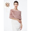 image:imageBEAUTELICATE Women Faux Fur Shawl Shrug Bridal Stole Wrap for Winter Wedding PartyDusty Rose