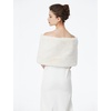 image:imageBEAUTELICATE Women Faux Fur Shawl Shrug Bridal Stole Wrap for Winter Wedding PartyIvory