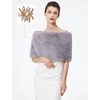 image:imageBEAUTELICATE Women Faux Fur Shawl Shrug Bridal Stole Wrap for Winter Wedding PartyLight Grey